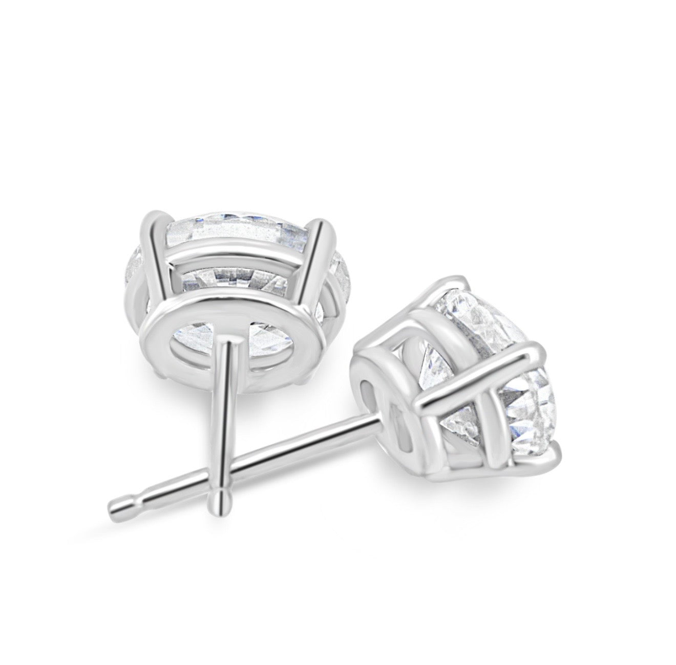 2CT TDW Oval stud earrings