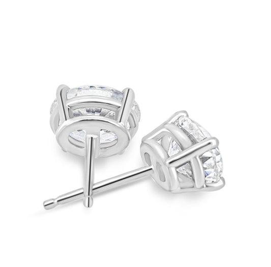 2CT TDW Oval stud earrings