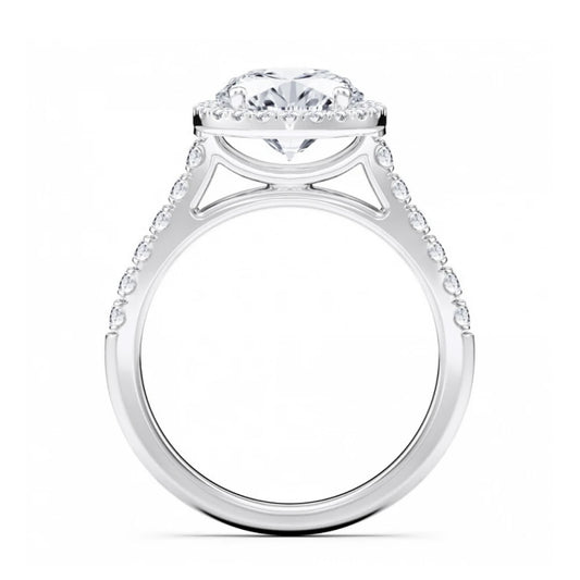 Round brilliant with single halo ring