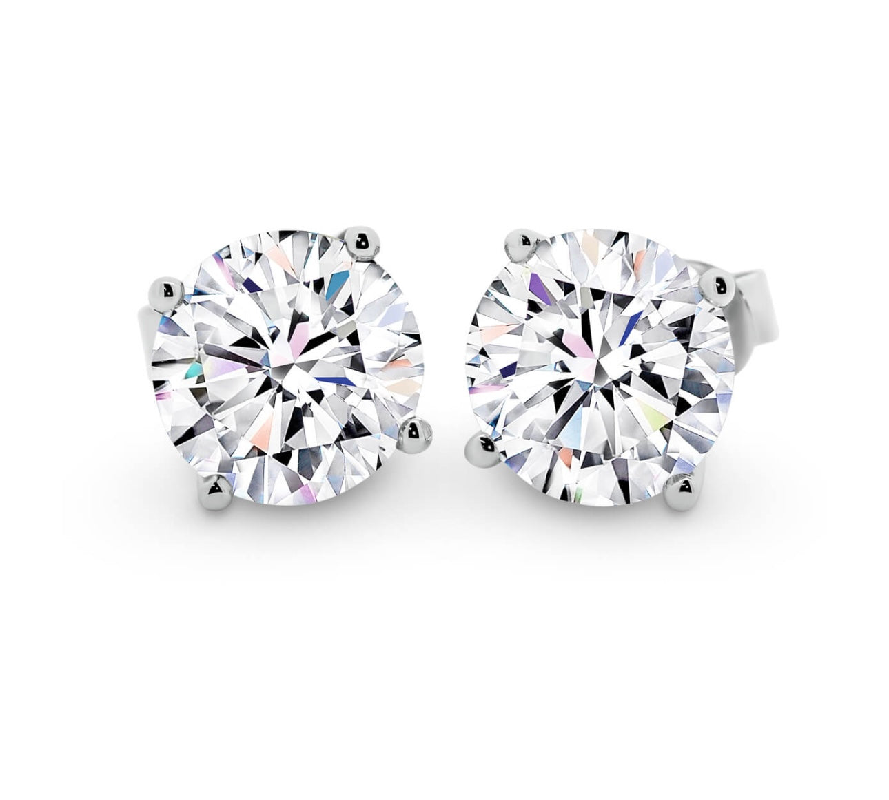Round brilliant solitaire earrings